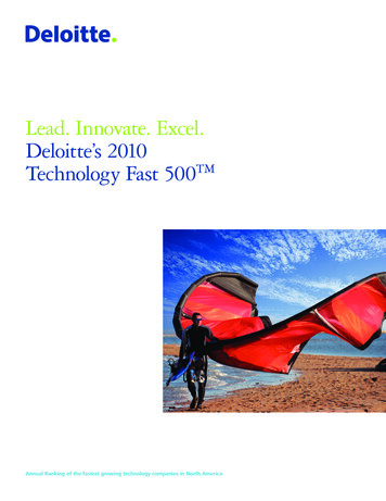 Lead. Innovate. Excel. Deloitte's 2010 Technology Fast 500 TM