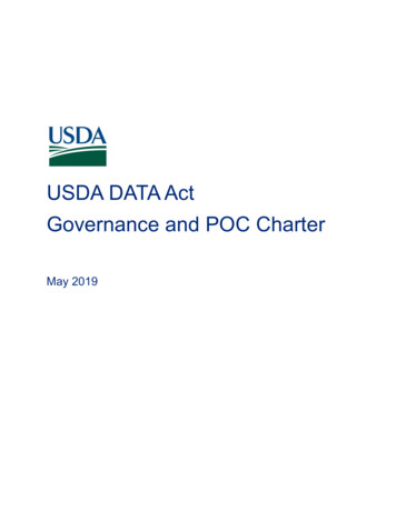 USDA DATA Act Governance And POC Charter
