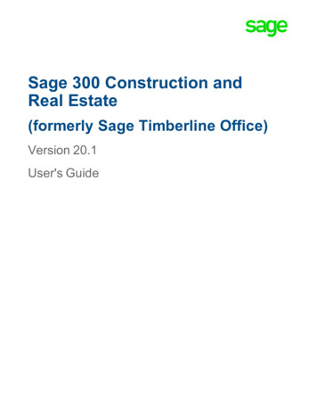 User's Guide For Sage 300 Construction And Real Estate .