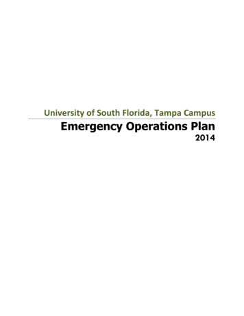 University Of South Florida, Tampa Campus Emergency Operations Plan