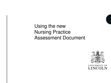 Using The New Nursing Practice Assessment Document