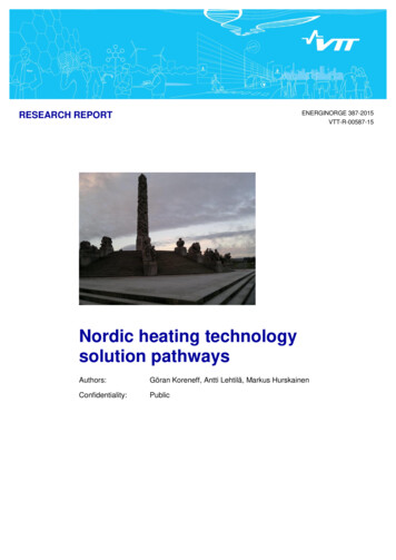 Nordic Heating Technology Solution Pathways - VTT Research