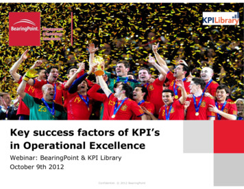 Key Success Factors Of KPI's In Operational Excellence