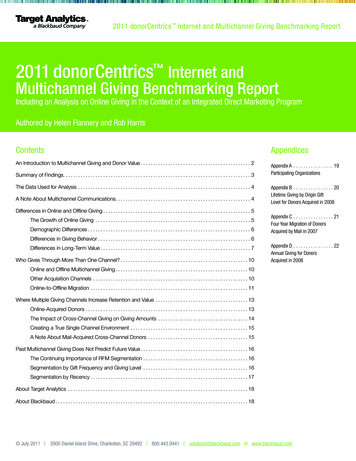 2011 DonorCentrics Multichannel Giving Benchmarking Report