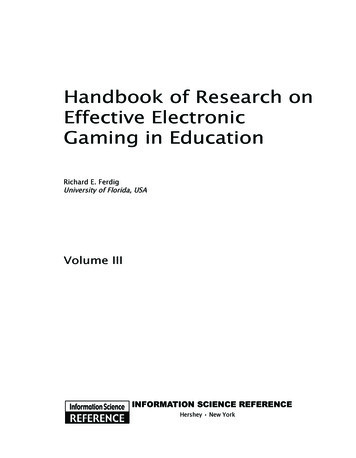 Handbook Of Research On Effective Electronic Gaming In .