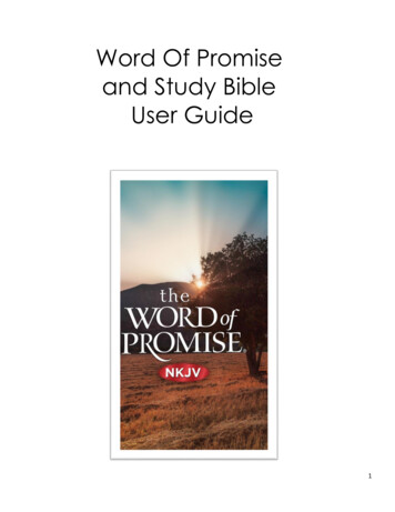 Word Of Promise And Study Bible User Guide