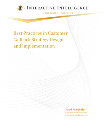 Best Practices In Customer Callback Strategy Design And .