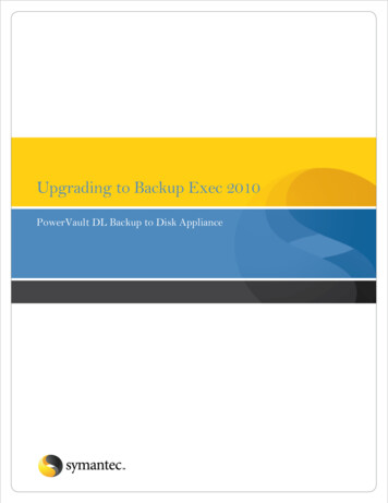 Upgrading To Backup Exec 2010