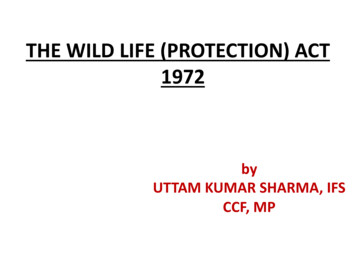THE WILD LIFE (PROTECTION) ACT 1972