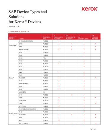 SAP Device Types And Solutions For Xerox Devices
