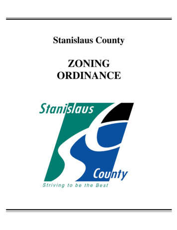 ZONING ORDINANCE - Stanislaus County, California