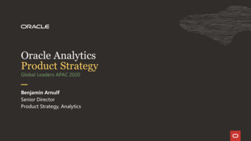Oracle Analytics Product Strategy
