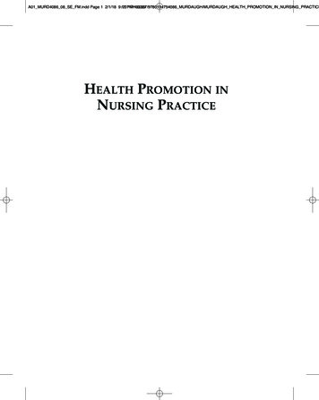 HealtH Promotion In Nursing Practice