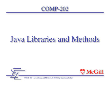 Java Libraries And Methods - McGill University School Of .