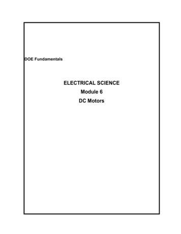 ELECTRICAL SCIENCE Module 6 DC Motors