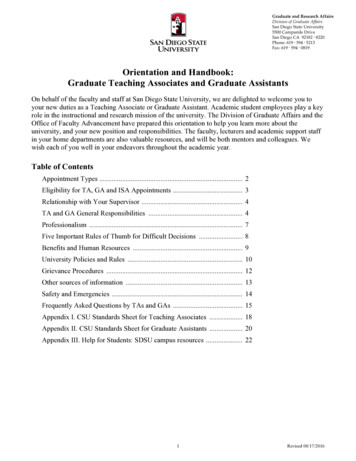 Orientation And Handbook: Graduate Teaching Associates 