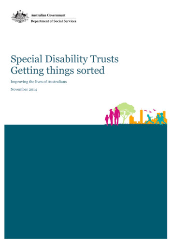 Special Disability Trusts Getting Things Sorted