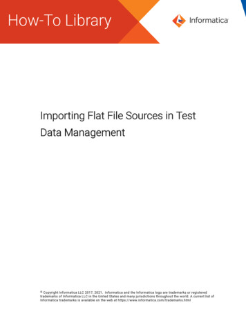 Data Management Impor Ting Flat File Sources In Test