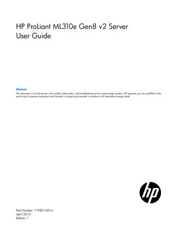 HP ProLiant ML310e Gen8 V2 Server User Guide - GfK Etilize