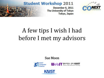 A Few Tips I Wish I Had Before I Met My Advisors - KAIST
