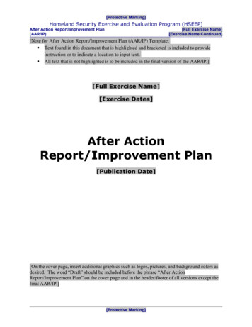 After Action Report/Improvement Plan - CDC