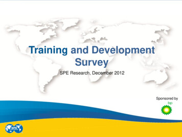 Training And Development Survey - Society Of Petroleum .