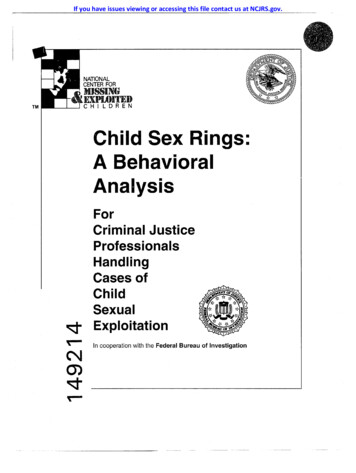 Child Sex Rings: A Behavioral Analysis