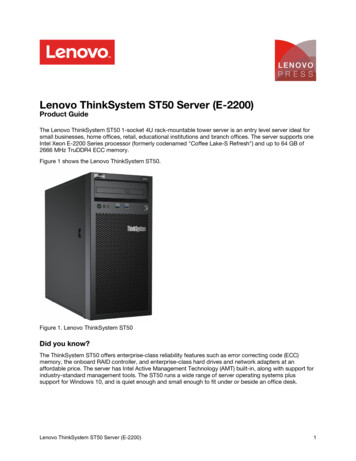 Lenovo ThinkSystem ST50 Server (E-2200) - JAR Computers