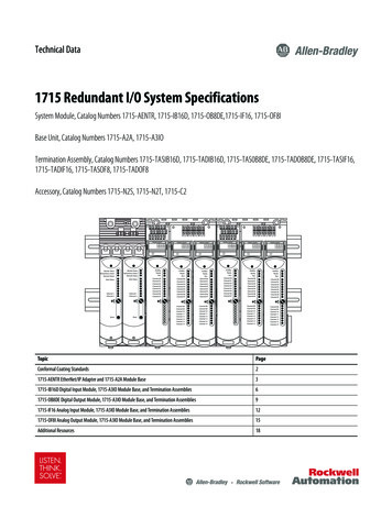1715 Redundant I/O System Specifications