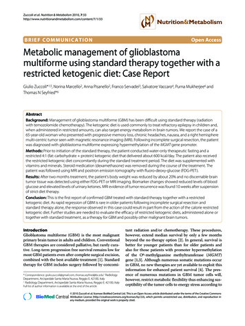 Brief CommunicationMetabolic Management Of Glioblastoma .