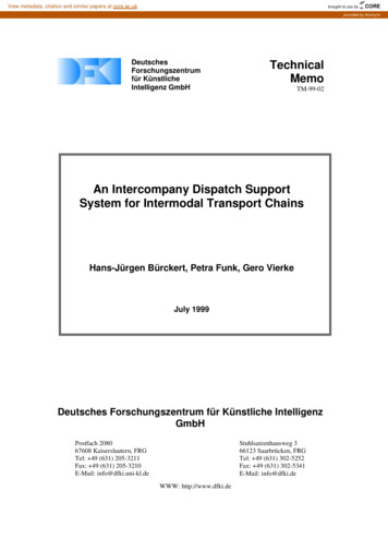 An Intercompany Dispatch Support System For Intermodal Transport . - CORE
