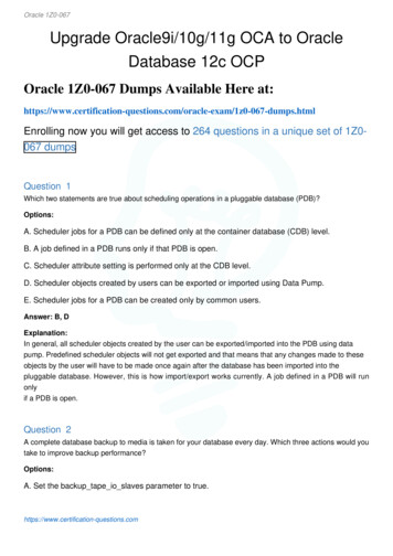Upgrade Oracle9i/10g/11g OCA To Oracle Database 12c OCP