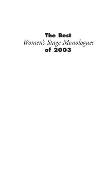 The Best Women’s Stage Monologues - Chiles Theatre