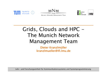 Grids, Clouds And HPC - The Munich Network Management Team