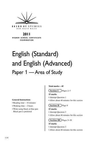 English (Standard) And English (Advanced)