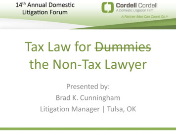 Tax Law For Dummies The Non-Tax Lawyer
