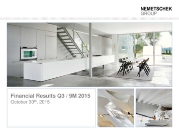 Financial Results Q3 / 9M 2015 - NEMETSCHEK