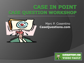 Marc P. Cosentino CaseQuestions - University Of Pittsburgh