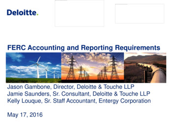 FERC Accounting And Reporting Requirements