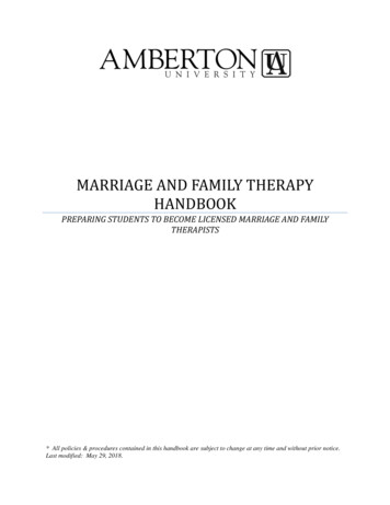 MARRIAGE AND FAMILY THERAPY HANDBOOK