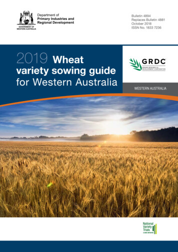 2019 Wheat Variety Sowing Guide For Western Australia