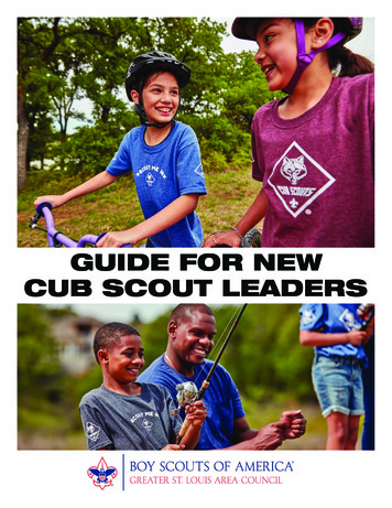 GUIDE FOR NEW CUB SCOUT LEADERS - Stlbsa 