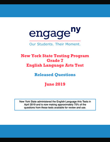 2019 Grade 7 English Language Arts Released Questions
