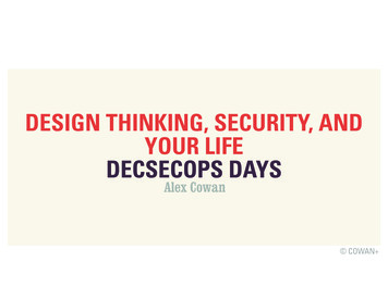 DESIGN THINKING, SECURITY, AND YOUR LIFE DECSECOPS 