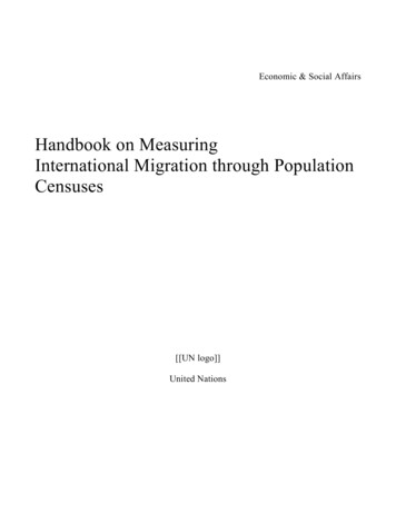 Handbook On Measuring International Migration Through .