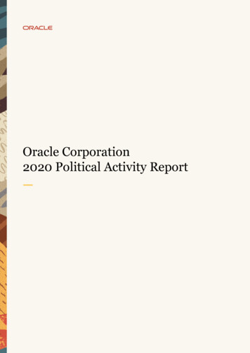 2020 Political Activity Report - Oracle
