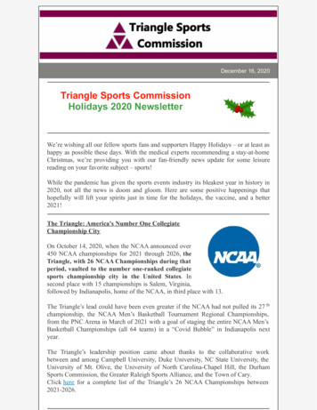 Holidays 2020 Newsletter Triangle Sports Commission