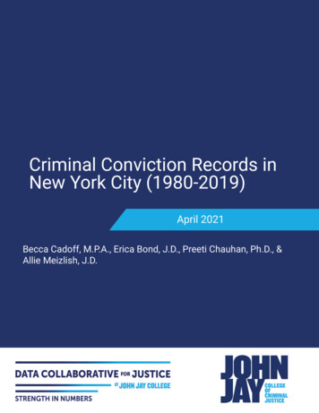 Criminal Conviction Records In New York City (1980-2019)