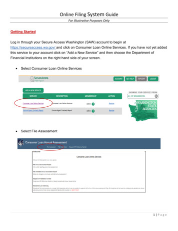 Online Filing System Guide - Washington State Department Of Financial .