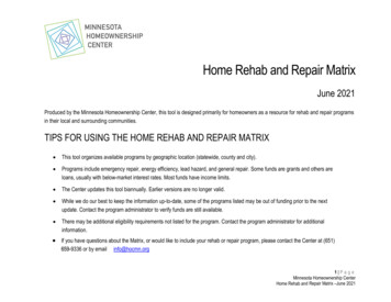 Home Rehab And Repair Matrix - HOCMN